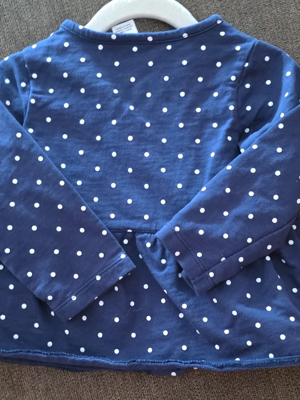 Carter's Navy Polka Dot Cardigan with Floral Applique